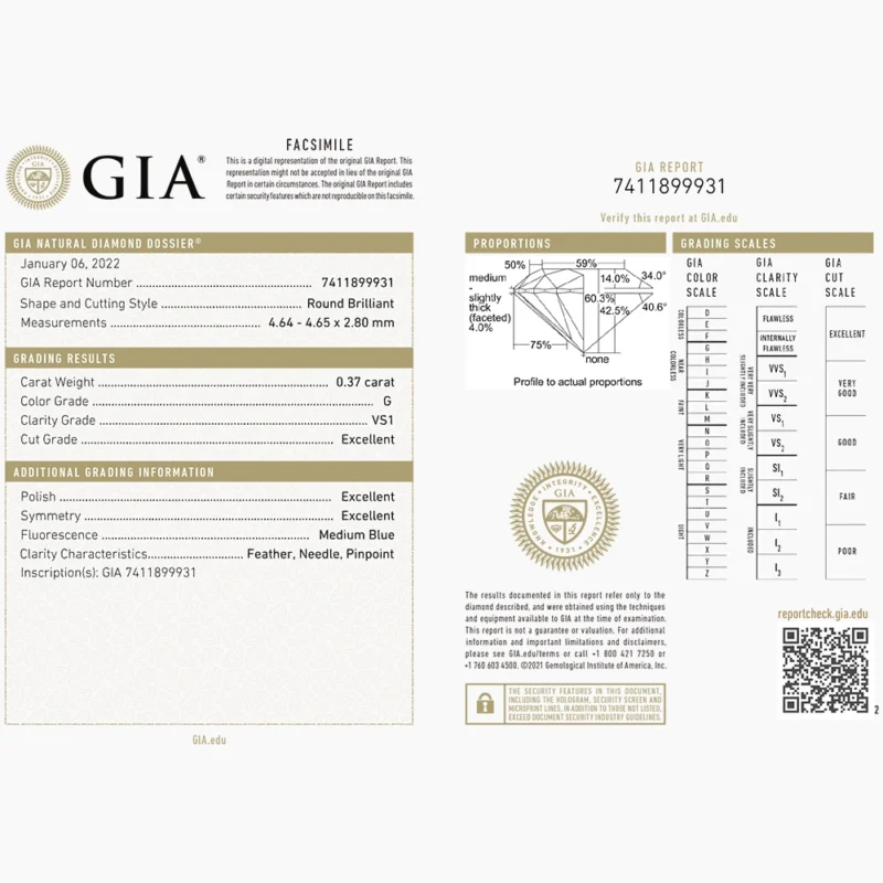 Lima Joya certificado GIA 0.37GVS1EX
